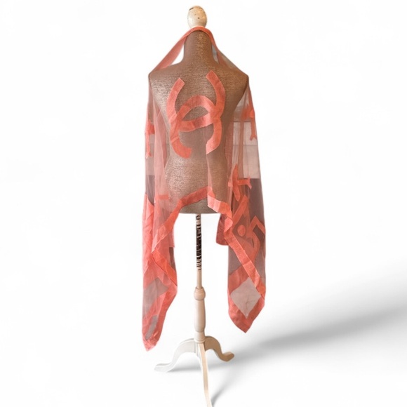CHANEL Accessories - Chanel Chanel No 5 Sheer Coral Silk Organza Scarf or Wrap Size OS NWT